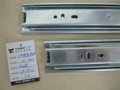 【【廠家直銷】三節鋼珠滑軌 道軌 滑動順暢 超靜音】價格,廠家,圖片,其他家具櫥柜五金,廣州市拓臣五金-